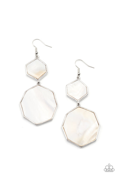 Vacation Glow - White Paparazzi Earrings