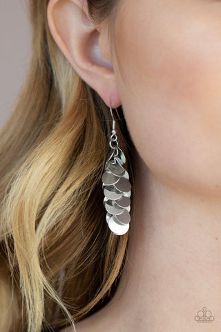 Hear Me Shimmer - Silver Paparazzi Earrings - sofancyjewels