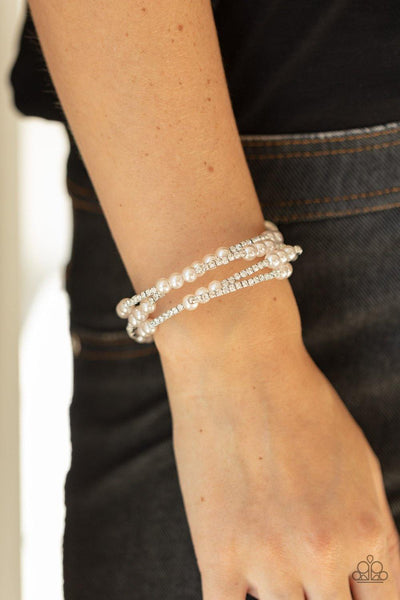 Hollywood Hospitality - White Paparazzi Bracelet - sofancyjewels