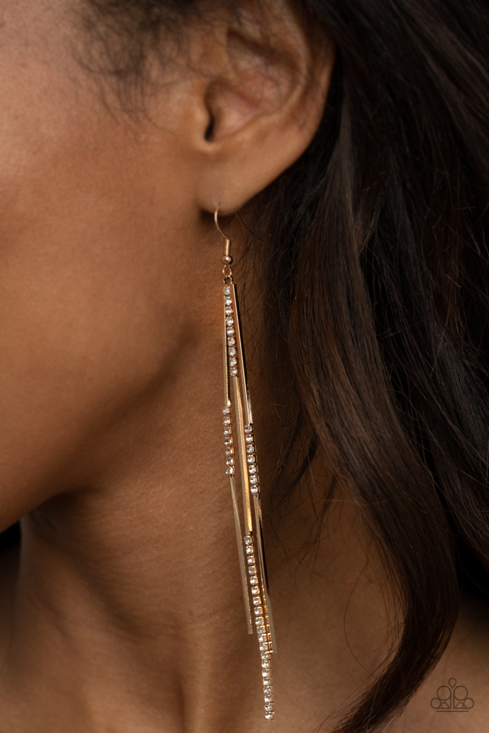 Dainty Dynamism - Gold Paparazzi Earrings