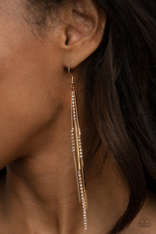 Dainty Dynamism - Gold Paparazzi Earrings