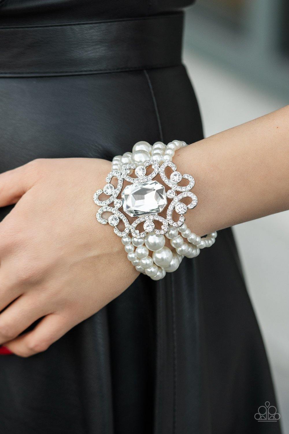 Rule The Room - White Paparazzi Bracelet - sofancyjewels