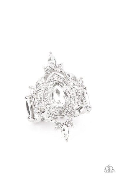 Mega Stardom - White Paparazzi Ring - sofancyjewels