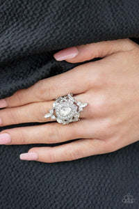 Mega Stardom - White Paparazzi Ring - sofancyjewels