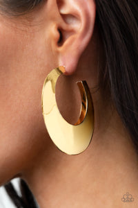 Going OVAL-board -Gold Paparazzi Earring