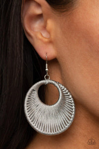 Weaving My Web - Silver Paparazzi Earrings - sofancyjewels