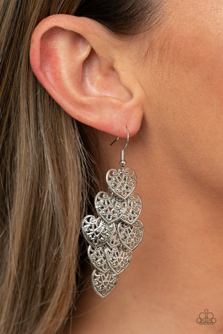 Shimmery Soulmates - Silver Paparazzi Earrings