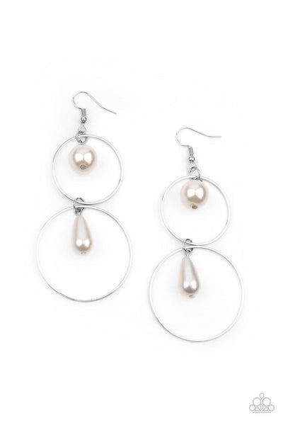 Cultured in Couture - White Paparazzi Pearl Earrings - sofancyjewels