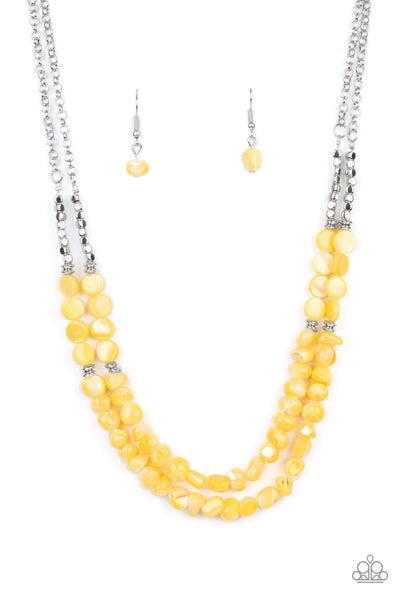 Staycation Status - Yellow Paparazzi Necklace