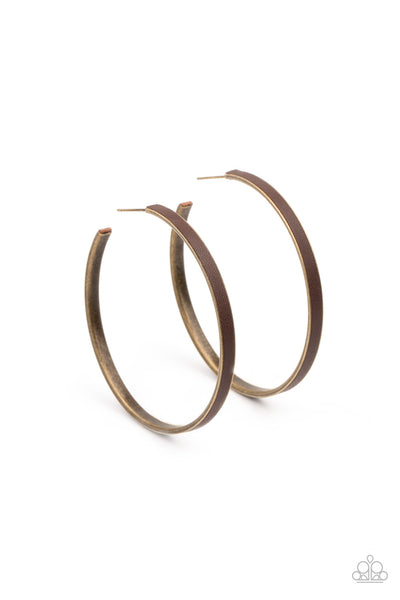 Fearless Flavor - Brass Paparazzi Hoop Earrings