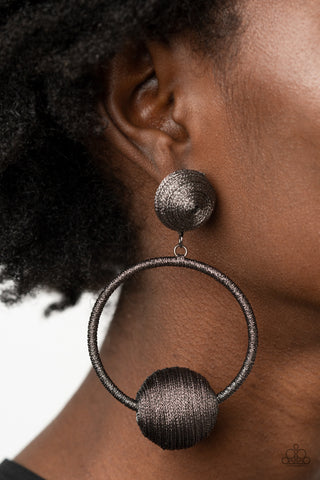Social Sphere - Black Paparazzi Earrings