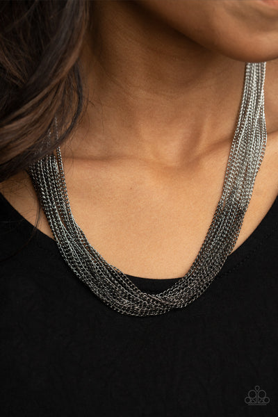 Metallic Merger - Black Paparazzi Necklace