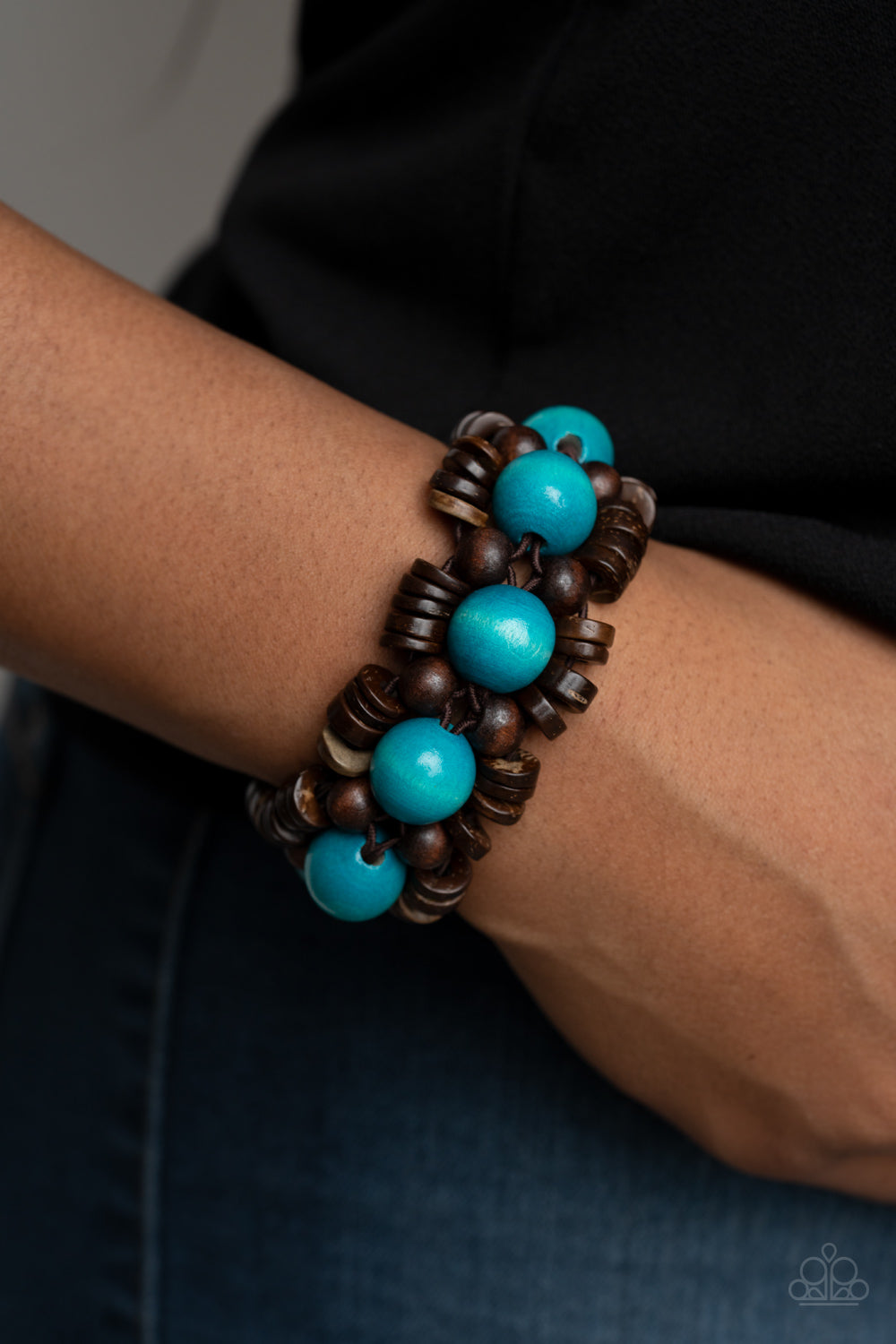 Tropical Temptations - Blue Paparazzi Wood Bracelet