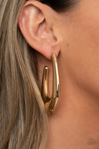 Find Your Anchor - Gold Paparazzi Hoop Earrings