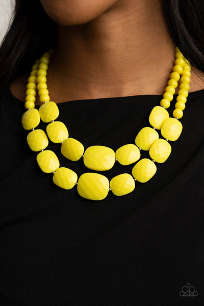 Resort Ready - Yellow Paparazzi Necklace