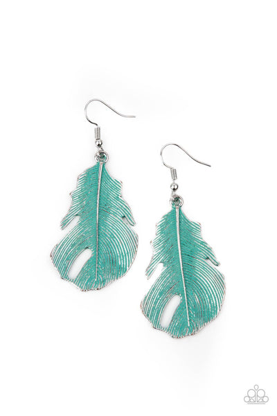 Heads QUILL Roll - Blue Paparazzi Earrings