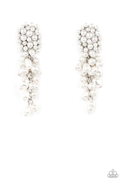 Fabulously Flattering - White Paparazzi Pearl Earrings