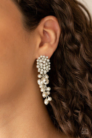 Fabulously Flattering - White Paparazzi Pearl Earrings