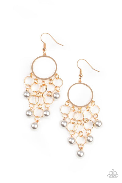 When Life Gives You Pearls - Gold Paparazzi Earrings