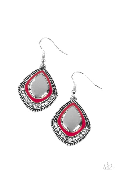 Fearlessly Feminine - Red Paparazzi Earrings