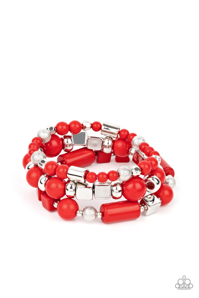 Perfectly Prismatic - Red Paparazzi Bracelet