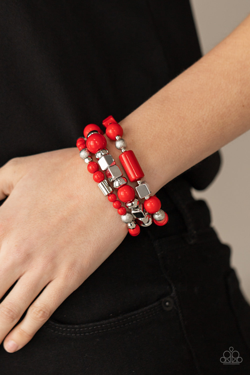 Perfectly Prismatic - Red Paparazzi Bracelet