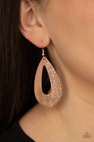 Hand It OVAL! - Rose Gold Paparazzi Earrings