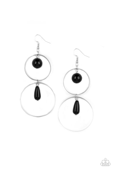 Cultured in Couture - Black and Silver Paparazzi Earrings