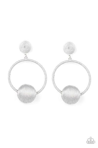 Social Sphere - Silver Paparazzi Earrings
