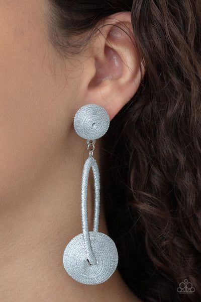 Social Sphere - Silver Paparazzi Earrings