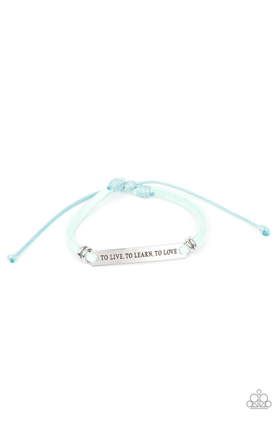 To Live, To Learn, To Love - Blue Paparazzi Bracelet-Inspirational