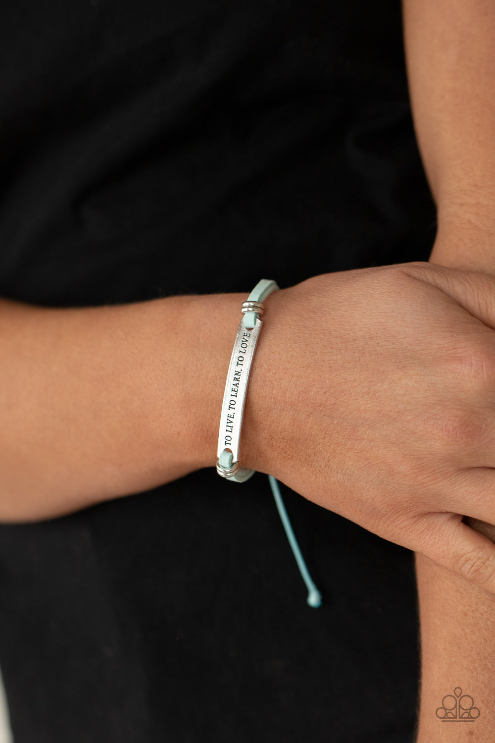 To Live, To Learn, To Love - Blue Paparazzi Bracelet-Inspirational