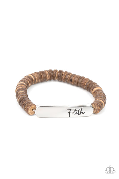 Full Faith - Brown Paparazzi Wood Urban Bracelet