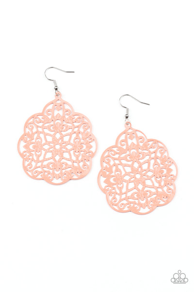 Mediterranean Eden - Orange Paparazzi Earrings