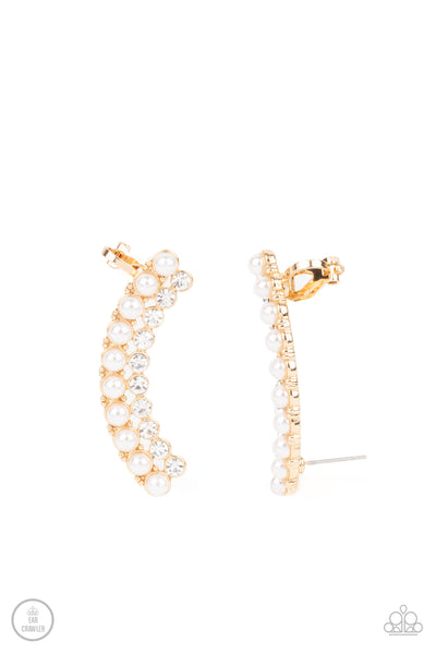 Doubled Down On Dazzle - Gold Paparazzi Earrings