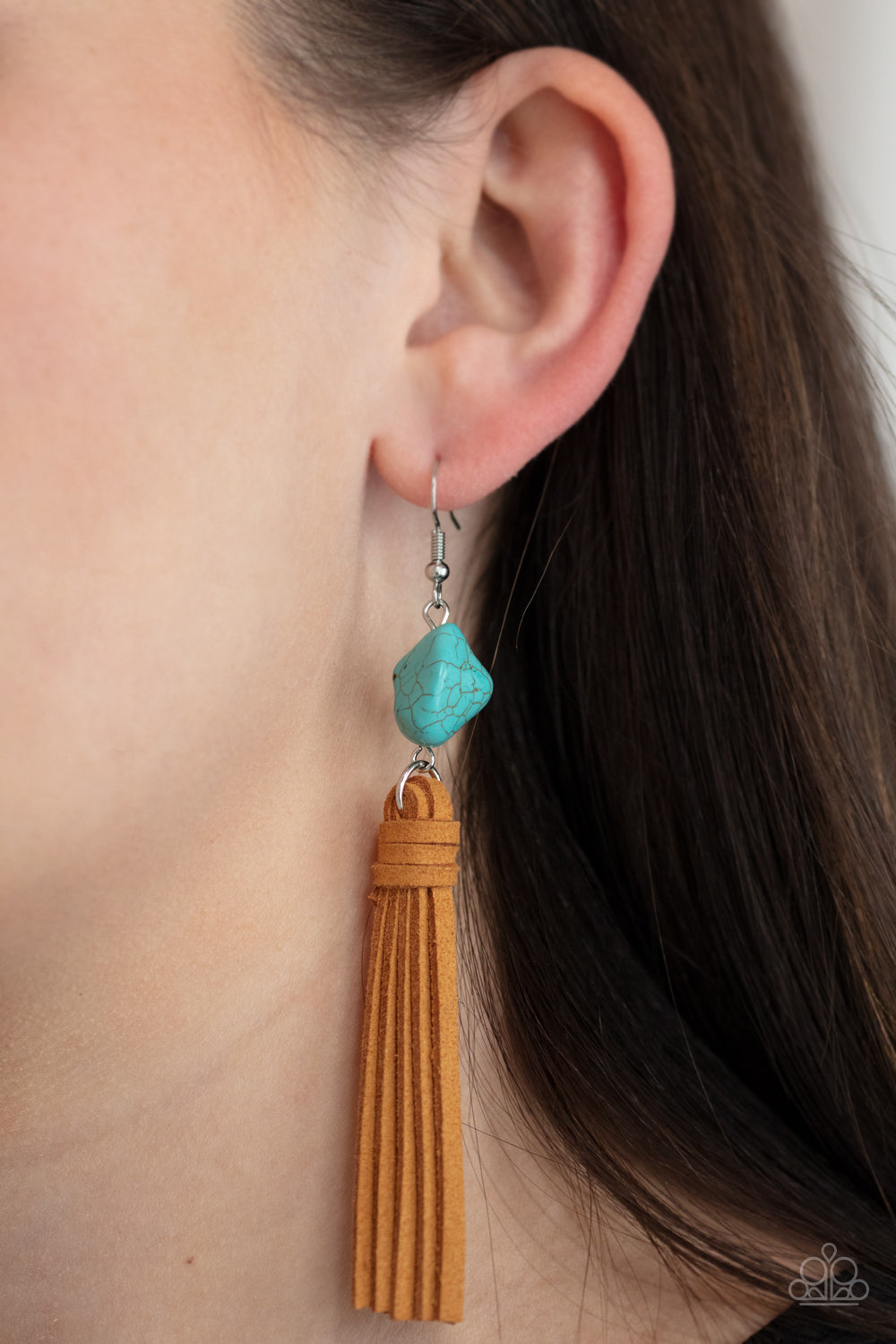 All-Natural Allure - Blue Paparazzi Earrrings