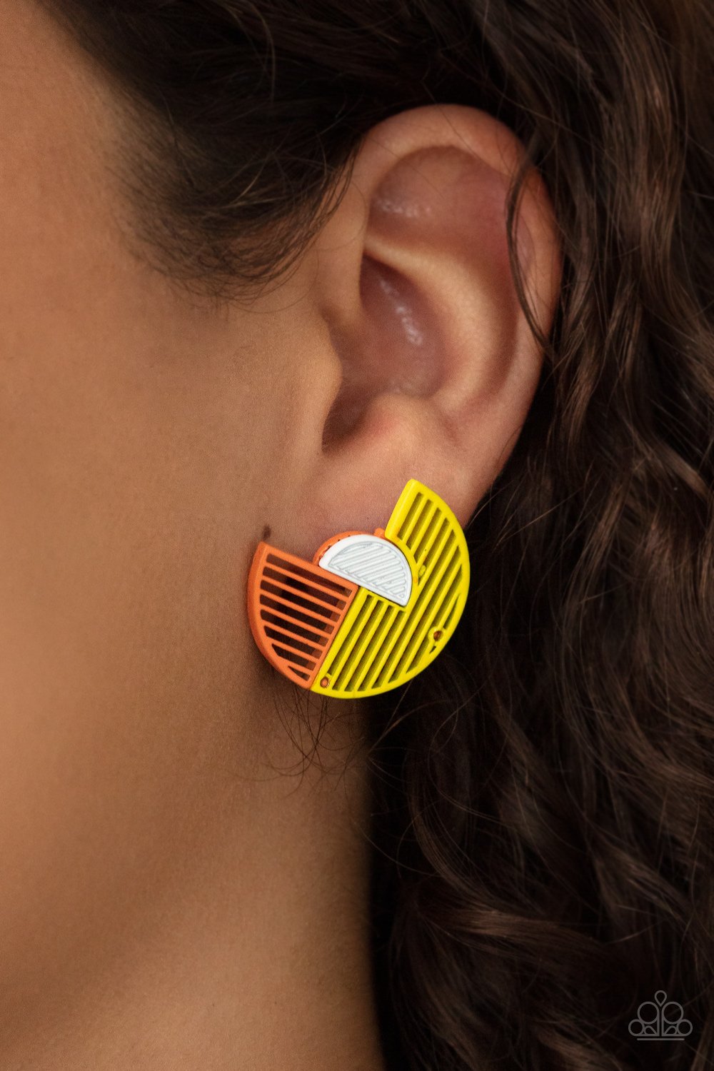 It’s Just an Expression - Yellow Paparazzi Post Earrings