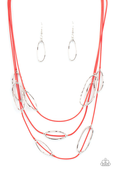 Check Your CORD-inates - Red Paparazzi Necklace