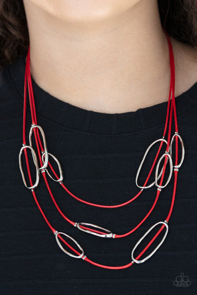 Check Your CORD-inates - Red Paparazzi Necklace