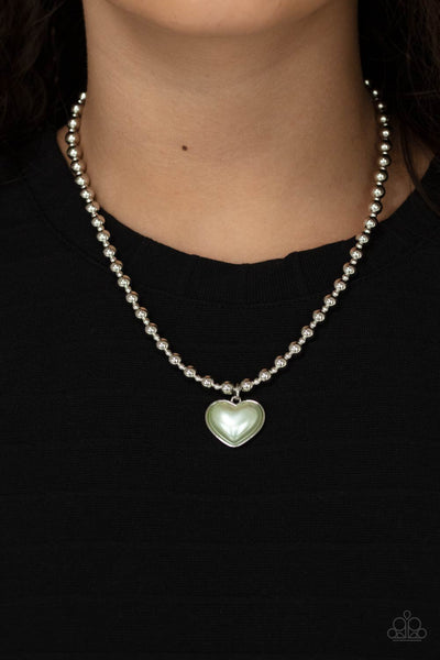 Heart Full of Fancy - Green Paparazzi Necklace