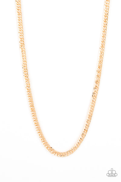 Valiant Victor - Gold Paparazzi Necklace