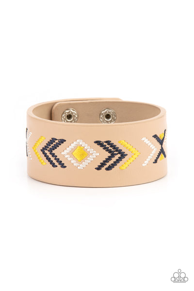 Cliff Glyphs - Yellow Paparazzi Bracelet