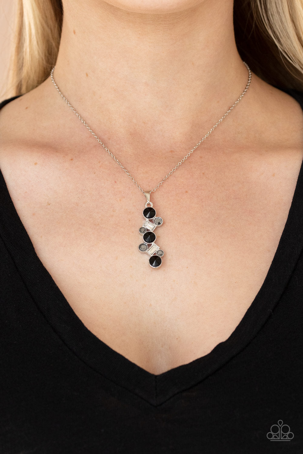 Classically Clustered - Black Paparazzi Necklace