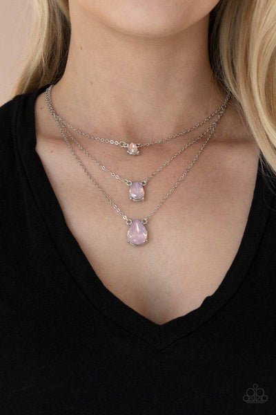 Dewy Drizzle - Pink Paparazzi Necklace