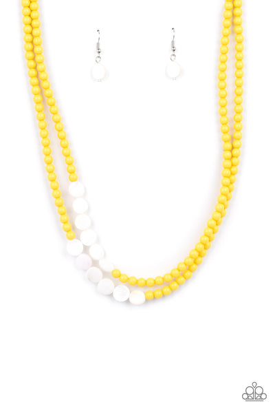 Extended STAYCATION - Yellow Paparazzi Necklace