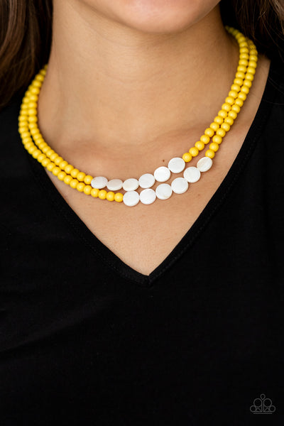 Extended STAYCATION - Yellow Paparazzi Necklace