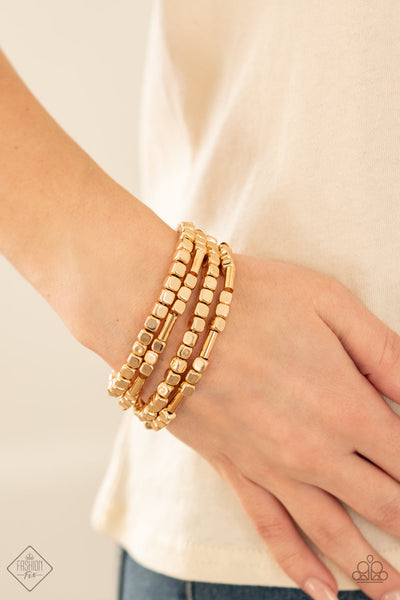 Metro Materials - Gold Paparazzi Bracelet