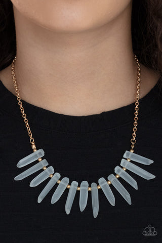 Ice Age Intensity - Gold Paparazzi Necklace