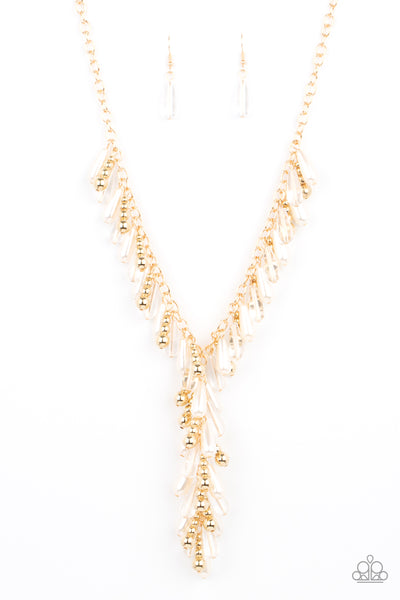 Dripping With DIVA-ttitude - Gold Paparazzi Pearl Necklace