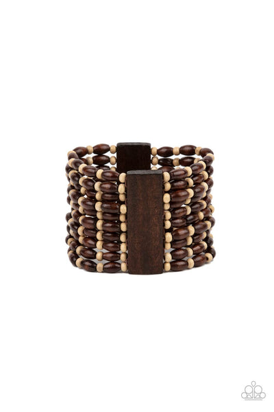 Cayman Carnival - Brown Wood Paparazzi Bracelet